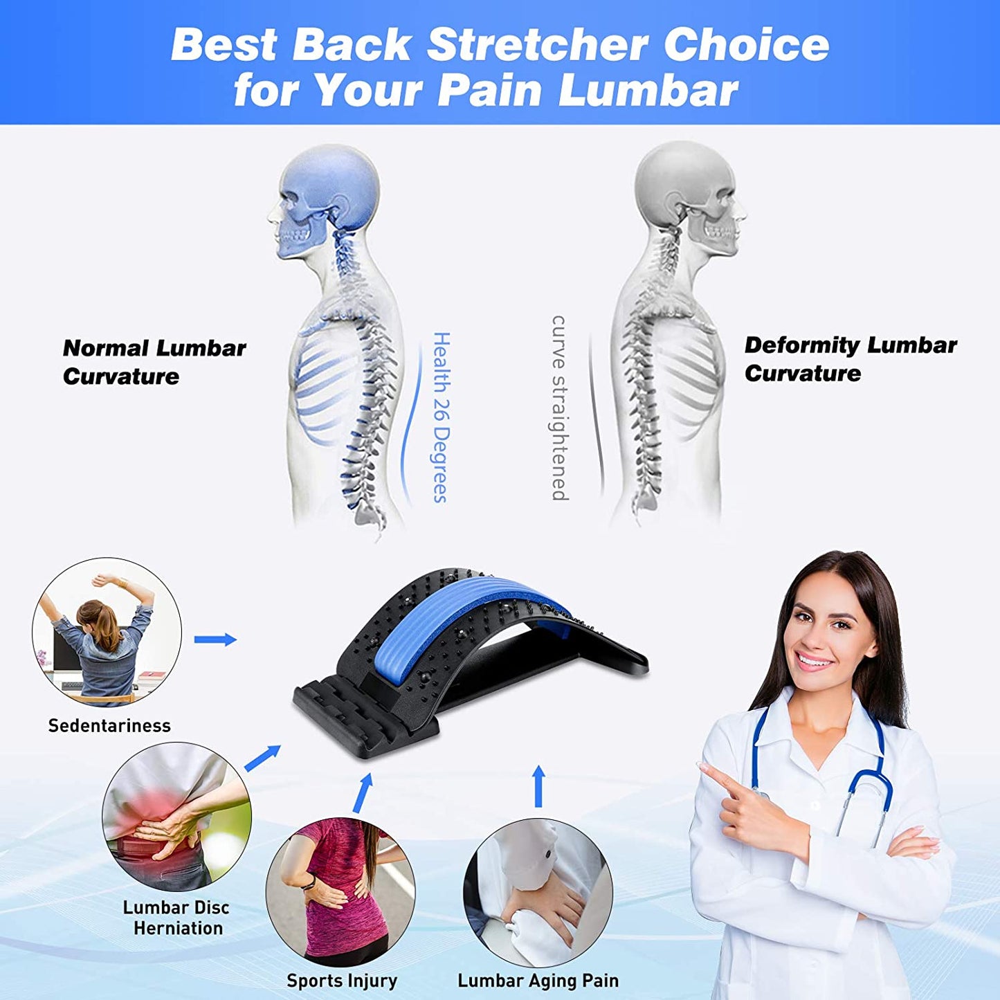 Back Pain Relief Posture Corrector Back Stretcher