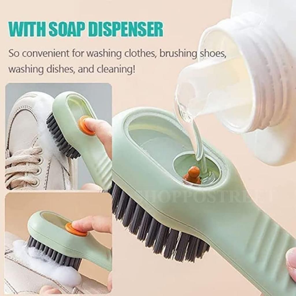 Multi-Functional Scrubbing Brush With Soap Dispenser  (Pack of 2)